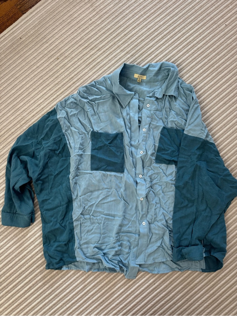 Two-Tone Blue Button Down Shirt